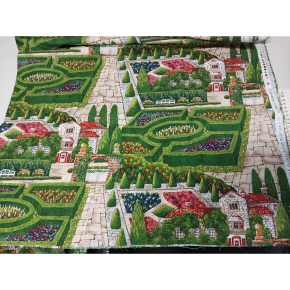 1 Yard Cotton Fabric C159 Garden Flowers Michael Miller Fabrics - Picture 2 of 4